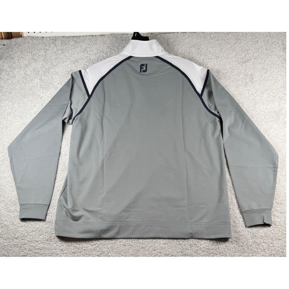 FootJoy Windtech Pullover Mens L White Gray Navy Rams Classic 2018 Golf New - Picture 4 of 16